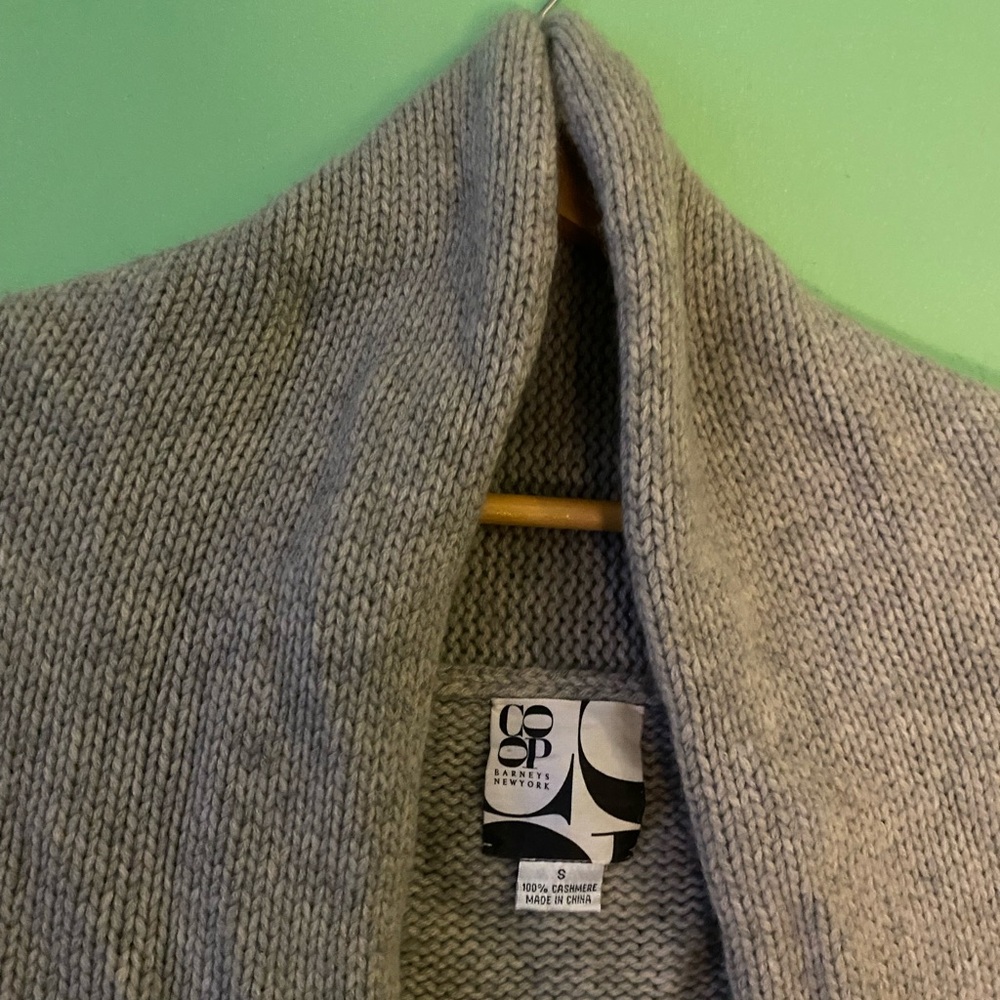 BARNEYS NY CO-OP 100% CASHMERE LIGHT GREY WINTER COZY LUX SWEATER Vest GORG WARM